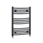 700*500mm Crescent Anthracite Ladder Rail with curved rails, Vertical, Btu/Hr 1331