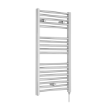 Electric Heated Chrome Towel Rail With Round Bars, 18 Rails,