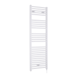 Electric Heated Gloss White Towel Rail With Round Bars, 27 Rails,