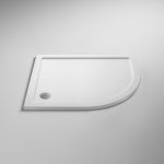 900mm x 760mm Gloss White Shower Tray - Right