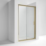 Rene 6mm Brushed Brass Single Sliding Door