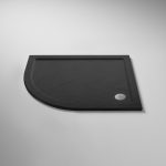 900mm x 760mm Slate Grey Shower Tray - Left