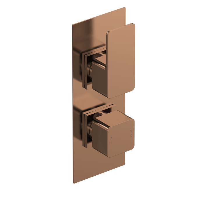 WIN15TW02-nuie-web.png Windon Brushed Bronze Twin Thermostatic Shower Valve With Diverter-2 outlet - Image 1