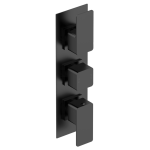 Windon Matt Black  Triple Thermostatic Shower Valve-2 outlet