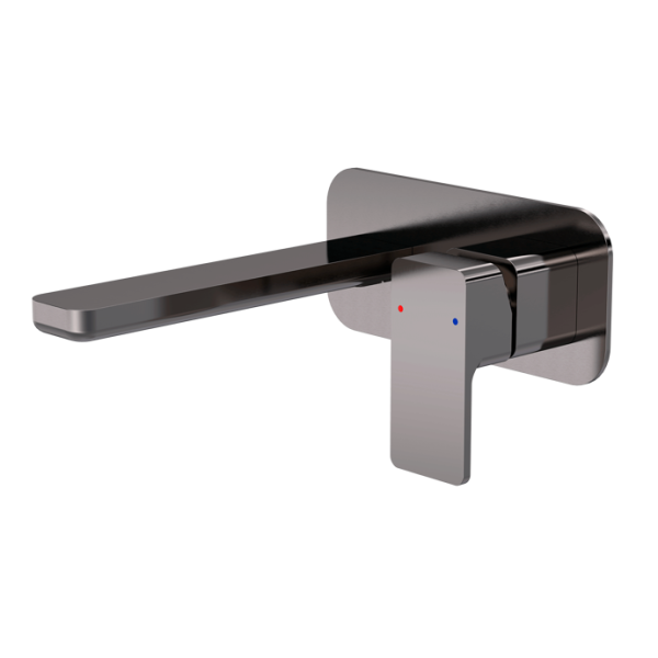 Windon Brushed Pewter  2TH Basin Mixer Wall Mounted With Plate