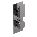 Windon Brushed Pewter     Twin Thermostatic Shower Valve With Diverter-2 outlet