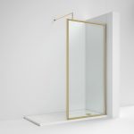 1100mm Brushed Brass Full Outer Frame Wetroom Screen