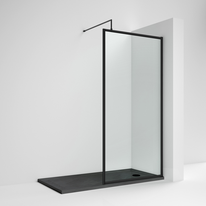 WRFBP1812-ws-nuie_web.jpg 1200mm Black Full Outer Frame Wetroom Screen - Image 1