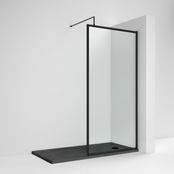 800mm Black Full Outer Frame Wetroom Screen