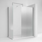 1000mm Wetroom fluted Screen Chrome