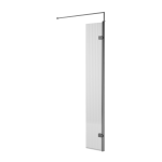 300mm Wetroom fluted Screen-Hinged Return Brushed Pewter
