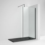 215mm Wetroom Screen Return Black