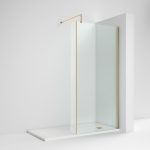 215mm Wetroom Screen Return Brushed Brass