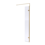 300mm Wetroom Screen-Hinged Return Brushed Brass
