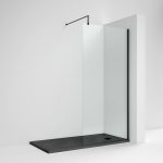 700mm Wetroom Screen Black