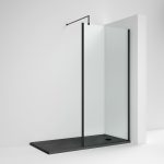 1400mm Black Outer Frame Wetroom Screen