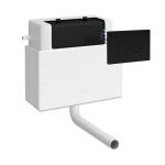 Dual Flush Universal Access Concealed Cistern with Pneumatic Fittings & Polystyrene Shroud with Dual Flush Button-Black