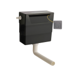 Dual Flush Concealed WC Cistern, Side Inlet, with Modern Brushed Pewter Button