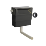 Dual Flush Concealed WC Cistern, Side Inlet, with Traditional Black Flush Button