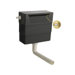 Dual Flush Concealed WC Cistern, Side Inlet, with Traditional Brushed Brass Button
