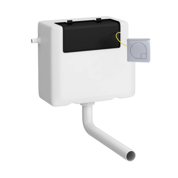 XTY8M01-nuie-web.png Dual Flush Concealed WC Cistern, Side Inlet, With Modern Chrome Flush Button - Image 1