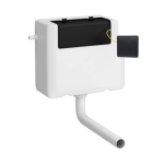 Dual Flush Concealed WC Cistern, Side Inlet, With Modern Black Flush Button