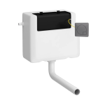 Dual Flush Concealed WC Cistern, Side Inlet, With Modern Brushed Pewter Button