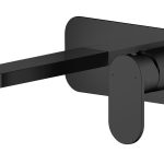 Binsey Matt Black  2TH Basin Mixer Wall Mounted With Plate