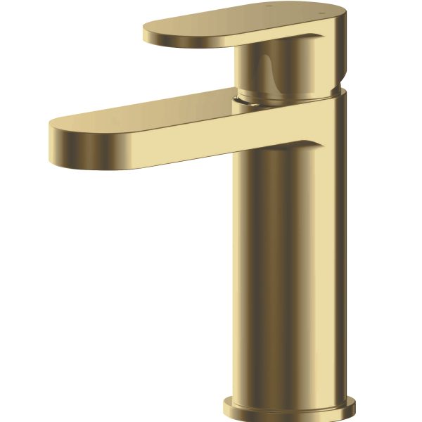 Binsey Brushed Brass Mono Basin Mixer With Push Button Waste