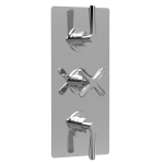 Aztec Chrome  Triple Thermostatic Shower Valve-2 Outlet