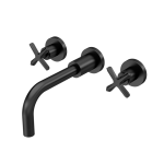 Aztec Matt Black   3Th Basin Mixer Wall Mounted