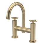 Aztec Brushed Brass Bath Filler With Swivel Spout