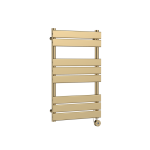 Electric Heated Brass Towel Rail With Flat Panels, 8 Panels,