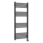 Electric Heated Anthracite Towel Rail With Round Bars, 17 Rails,