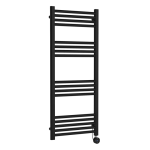 Electric Heated Black Towel Rail With Round Bars, 17 Rails,