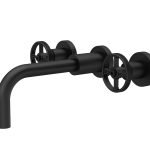 Revolution Black 3Th Basin Mixer Wall Mounted
