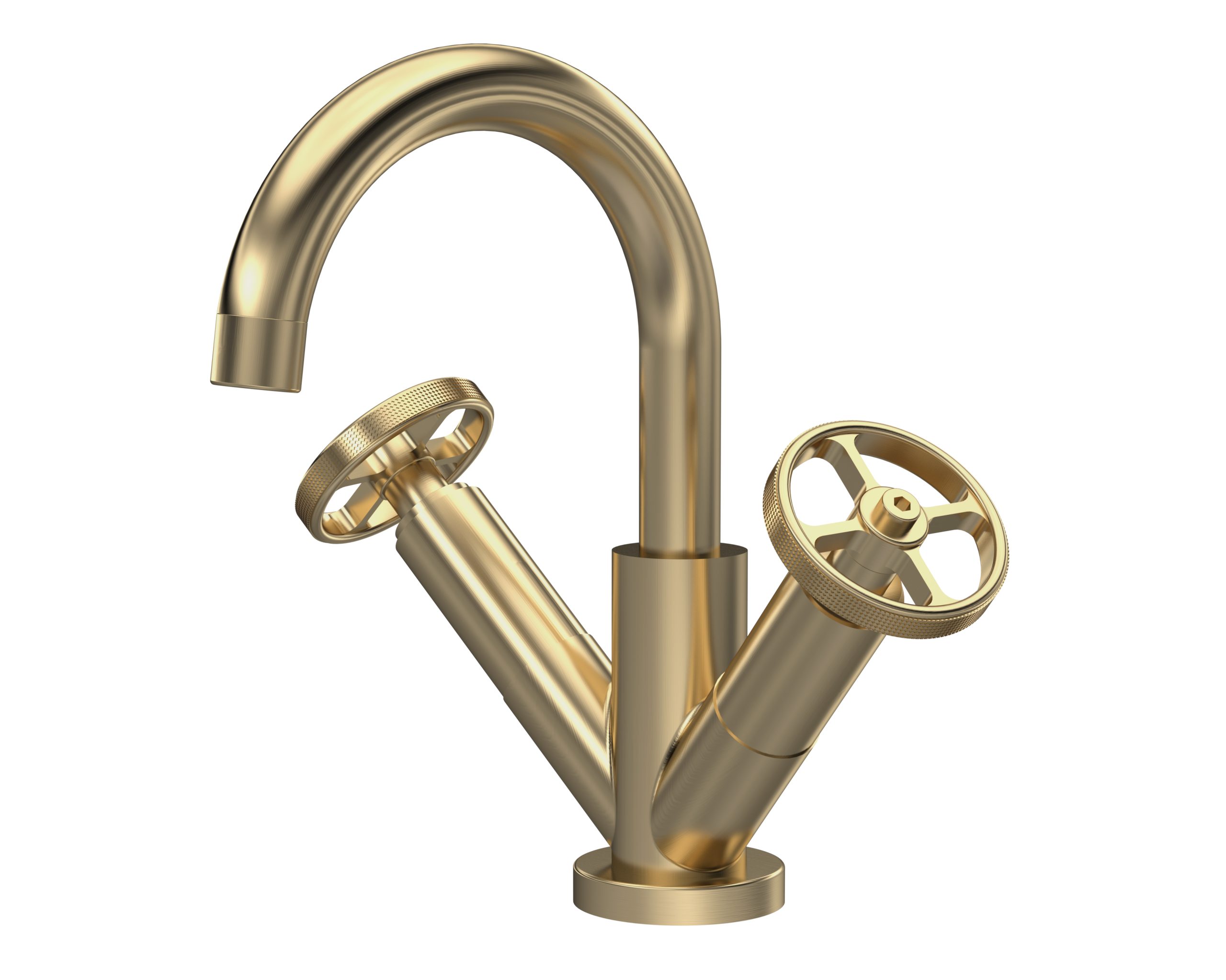 tiw815_taps_v1_co.jpg Revolution Brushed Brass-Mono Basin Mixer With Swivel Spout & Waste - Image 1