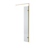 300mm Wetroom fluted Screen-Hinged Return Brushed Brass