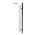 300mm Wetroom fluted Screen-Hinged Return Black