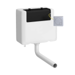 Dual Flush Concealed WC Cistern, Bottom Inlet, With Modern Chrome Flush Button