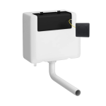 Dual Flush Concealed WC Cistern, Bottom Inlet, With Modern Black Flush Button