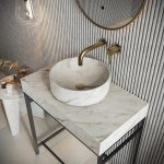 Round Arabescato Basin Arabescato Marble