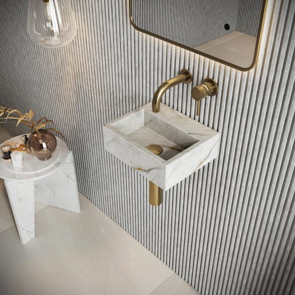 Wall Hung Arabescato Basin Arabescato Marble