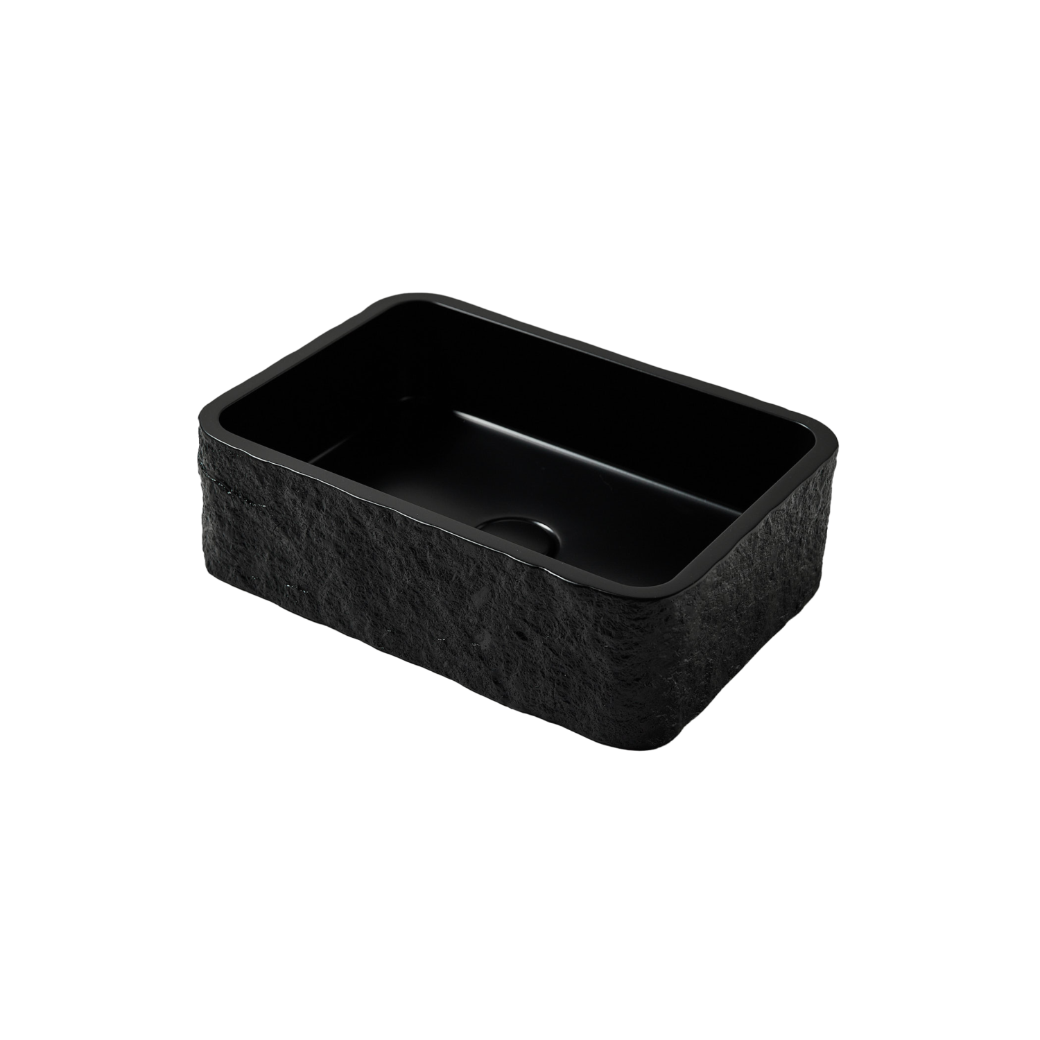 ROK-REC-400X280-BLACK_CUTOUT_001-1500x1500-1.png Rok Rectangle Countertop Basin Black - Image 1