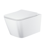 RIVIERA RIMLESS SQUARE WALL HUNG PAN GLOSS WHITE INCLUDING SOFT CLOSE SEAT