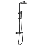 LUNAR BLACK SQUARE RIGID RISER SHOWER INCLUDING EASY FIX KIT