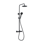 MIDDLETON BLACK ROUND RIGID RISER SHOWER INCLUDING EASY FIX KIT