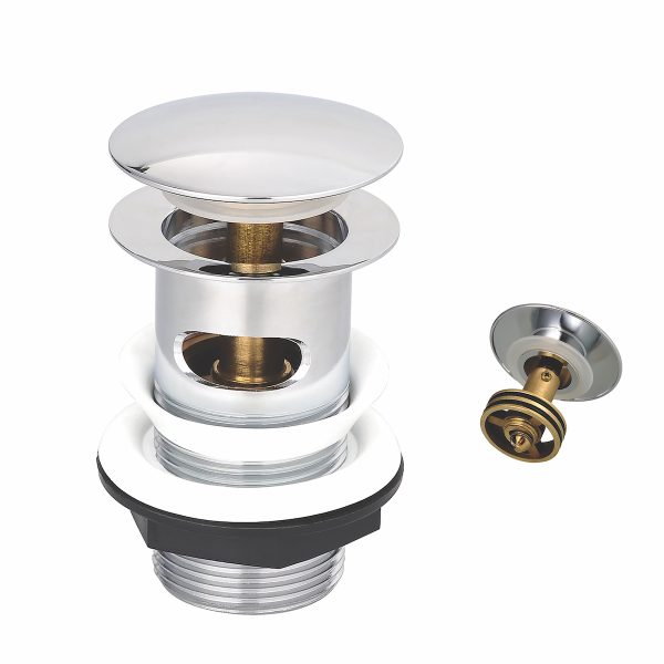 ROUND DOME SLOTTED SPRUNG BASIN WASTE With sprung EasyClean waste