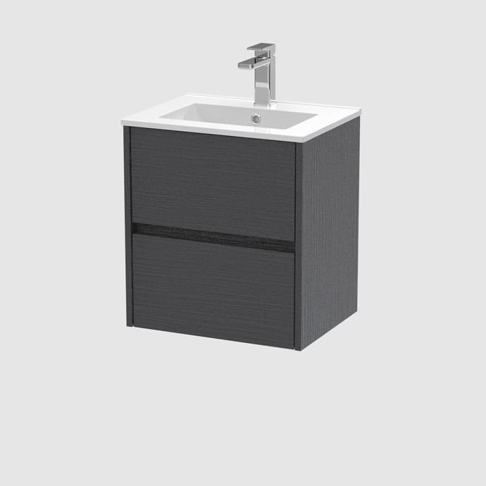 500mm Wall Hung 2-Drawer Unit & Basin 2 - Image 1